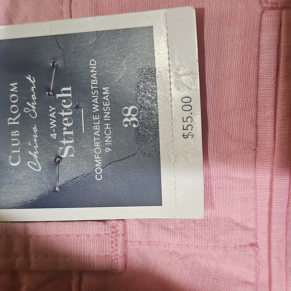 Club Room Men's 9 Stretch Chambray Shorts, Pink Sky, Size 38 - Picture 4 of 4